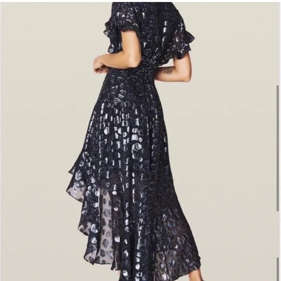 NWT BA&SH Grace Metallic Jacquard Dress Size Small - Picture 15 of 15